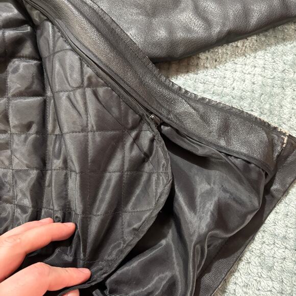 Airborne Leathers Men's Racing Motorcycle Black Bomber Jacket Sz XL - Picture 9 of 11